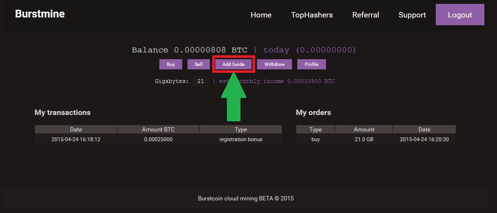 Облачный майнинг Burstcoin - обзор сервиса Burstmine