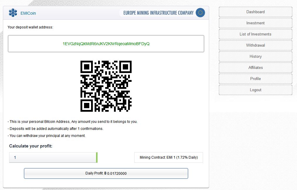 EmiCoin - сверх прибыльный сервис облачного майнинга биткоин