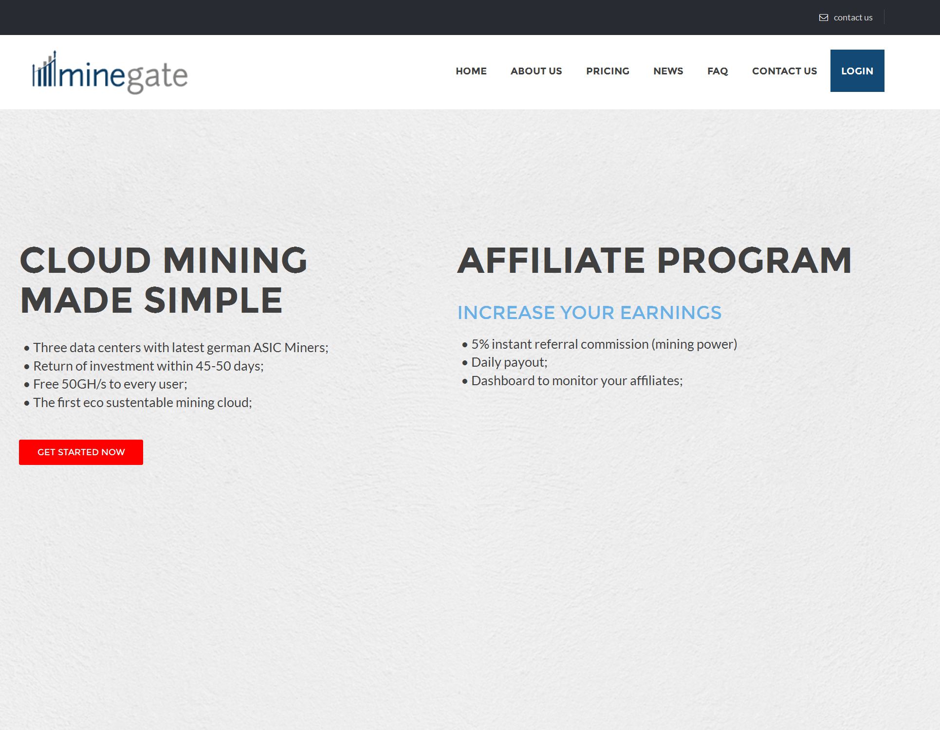 MineGate - another cloud mining service (HYIP) on the HashOcean engine