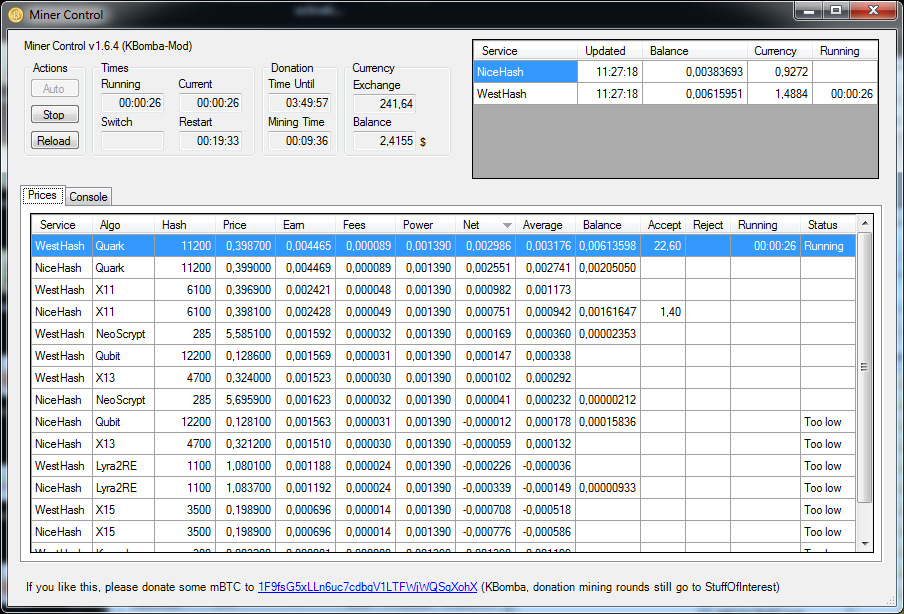 Updated Miner Control Tool for graphics cards from AMD and Nvidia for June 2015