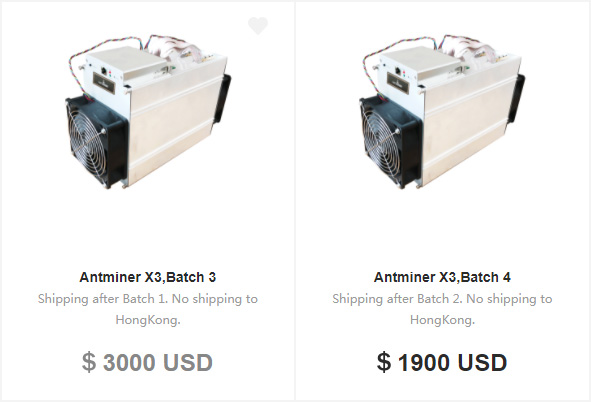 Bitmain Antminer X3 Cryptonight ASIC: новая партия и новые цены.