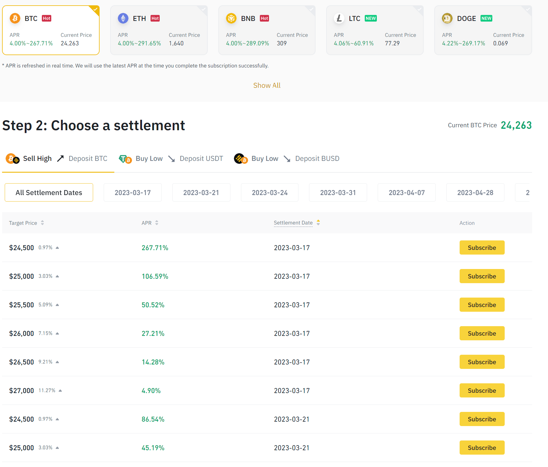 dual currency investment binance