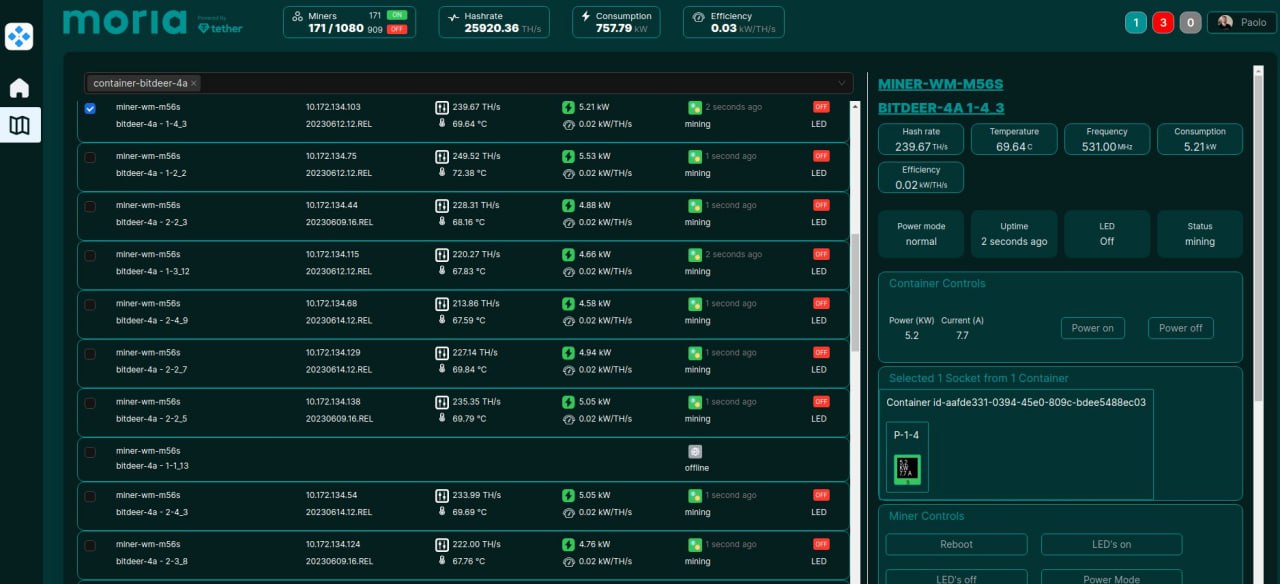 moria tether mining