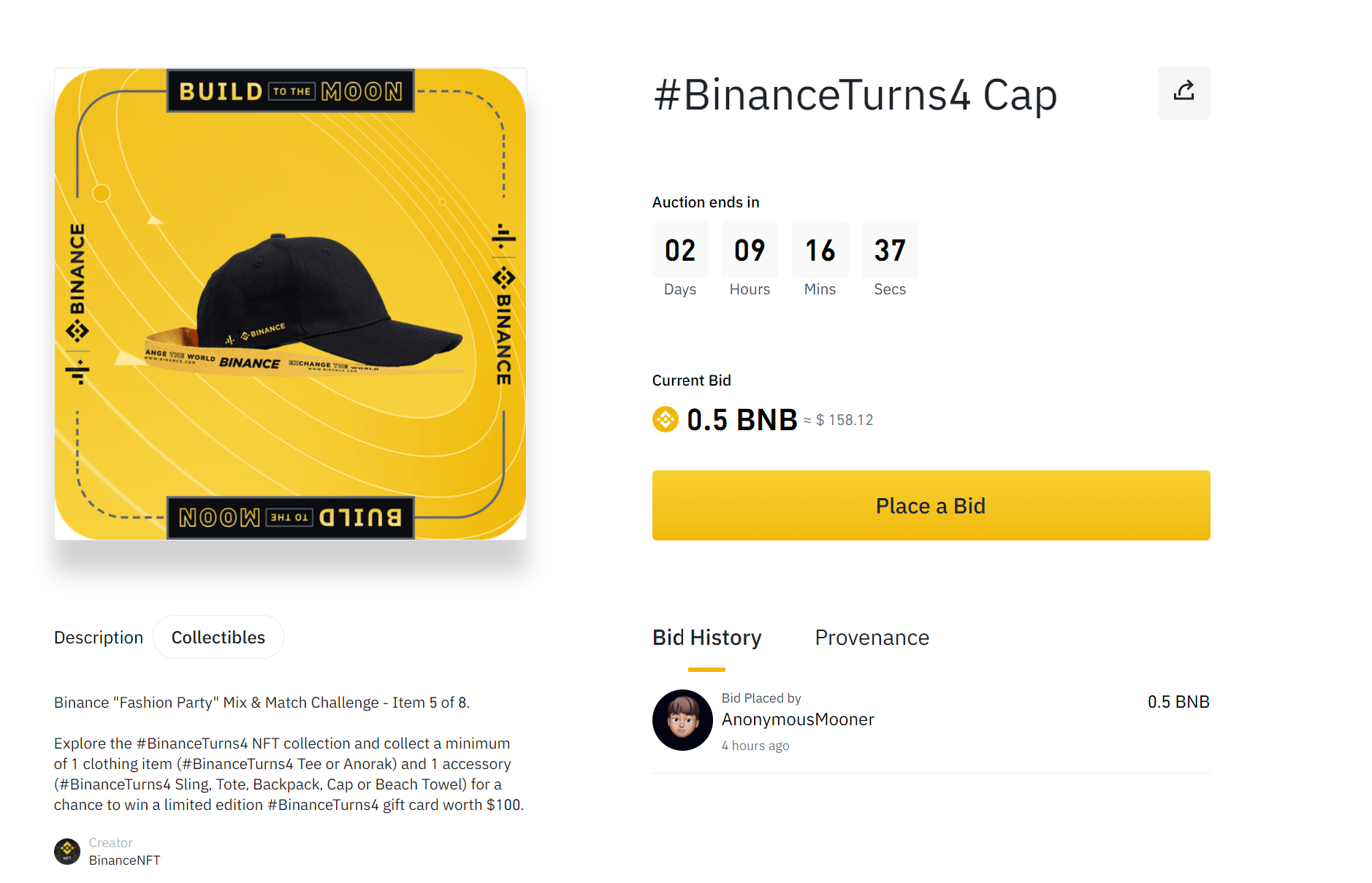 subasta binance nft