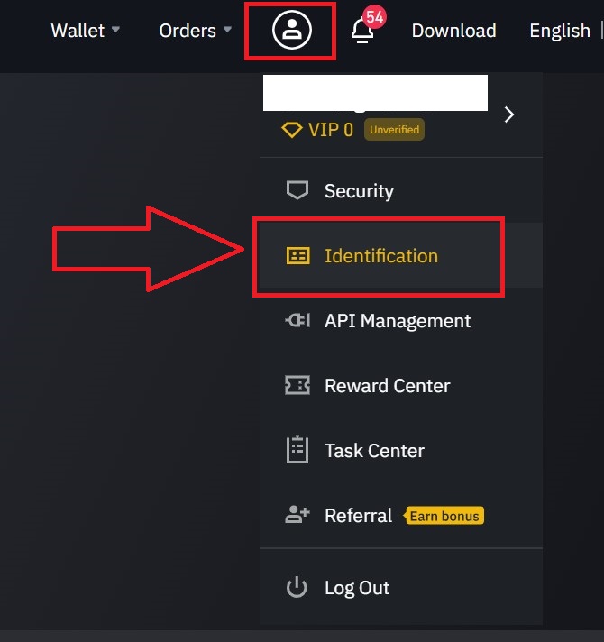 binance identification person