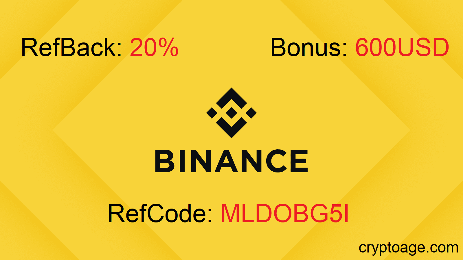 código de referencia de binance con 20% de reembolso y bono de registro 600