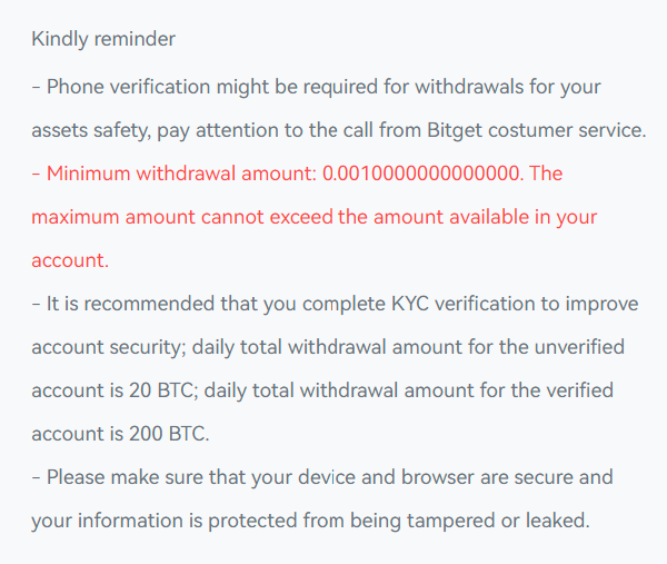 bitget withdraw crypto no kyc 