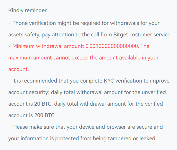 bitget سحب التشفير لا kyc