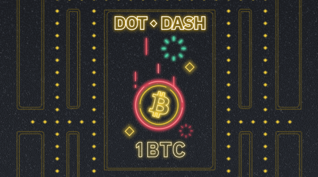 Выиграть 1 Bitcoin в игре Dot Dash