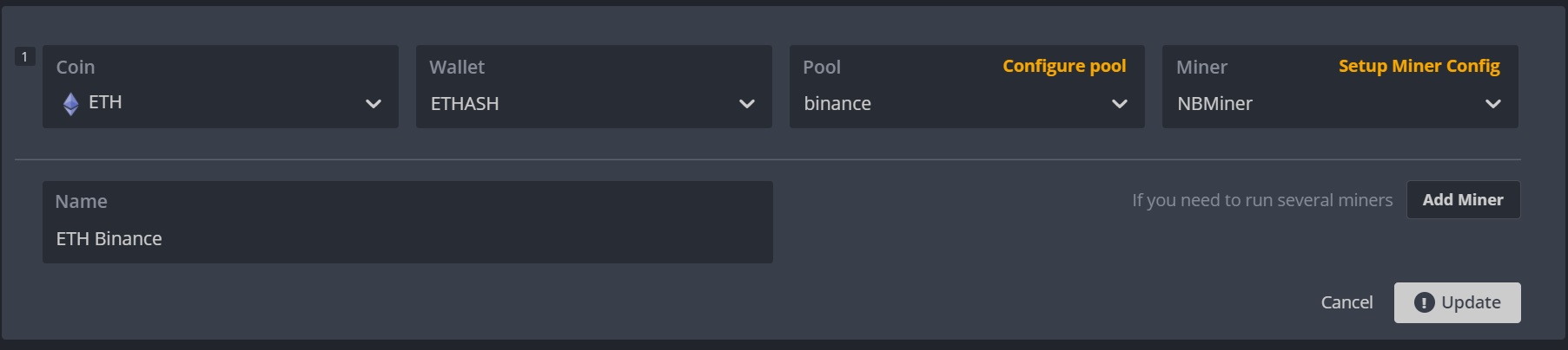 hiveos binance pool settings