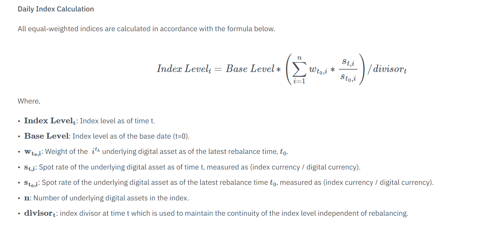 fórmula de cálculo de los 10 principales índices de binance