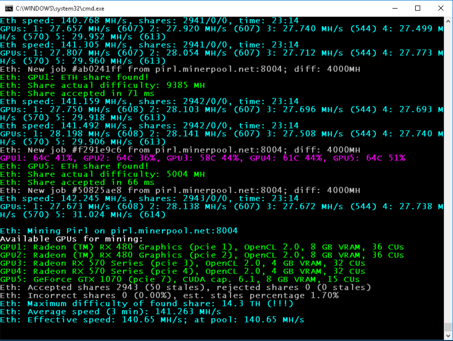 PhoenixMiner 4.9c Support for AMD Radeon RX 5500 XT Graphics Cards