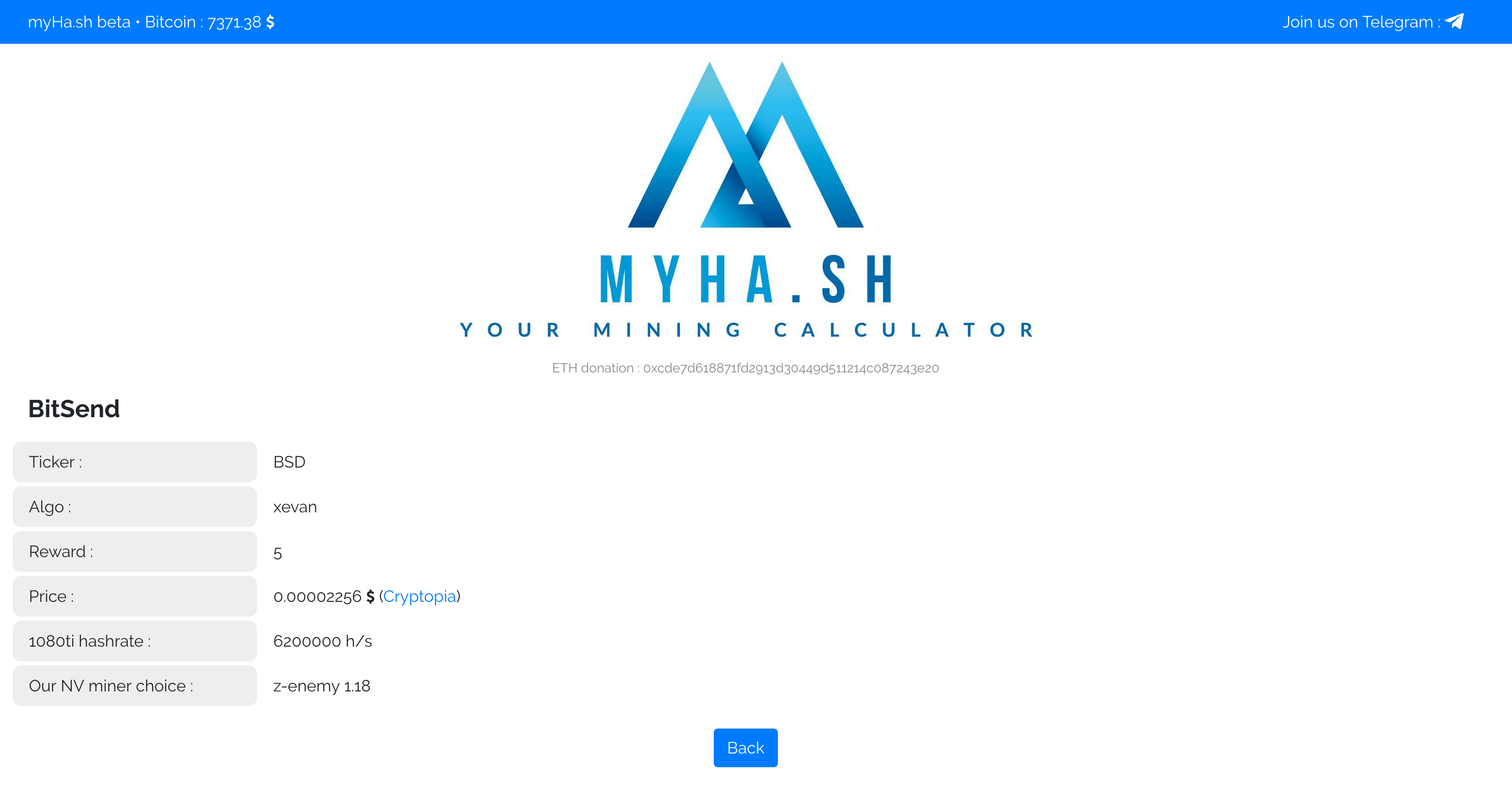MyHash - simple mining calculator for NVIDIA GPU