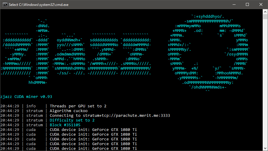 Новый Merit (MRT) Nvidia GPU майнер - zjazz CUDA Miner