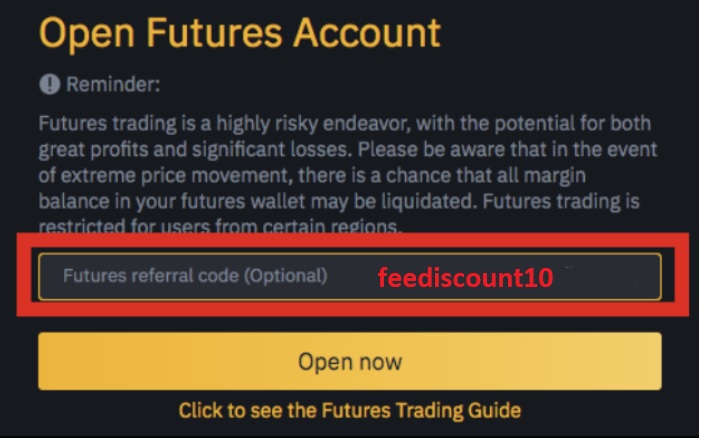 referral id futures code discount