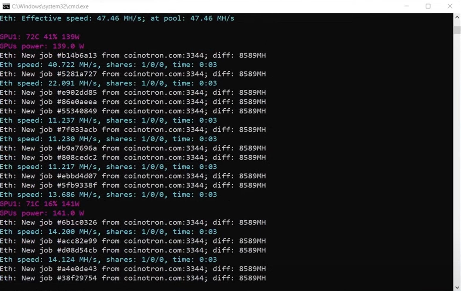 macminer cpu miner low hash rate