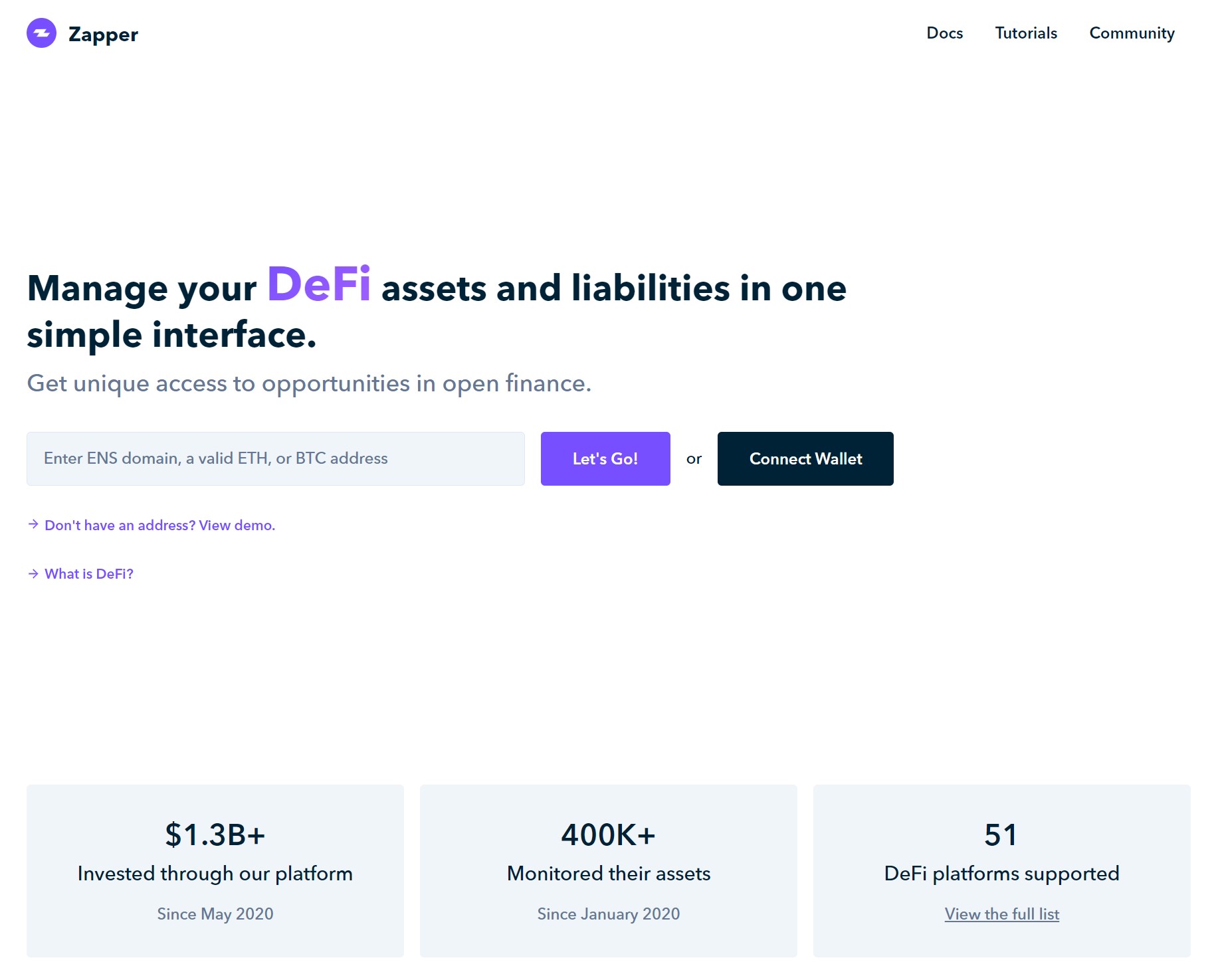 Zapper Defi Finance