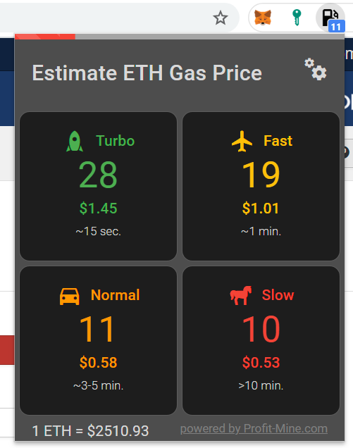 ethereum gas price app
