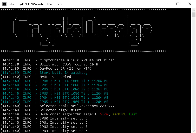 В CryptoDredge 0.16.0 была добавлена поддержка алгоритмов X16RT и Lyra2zz