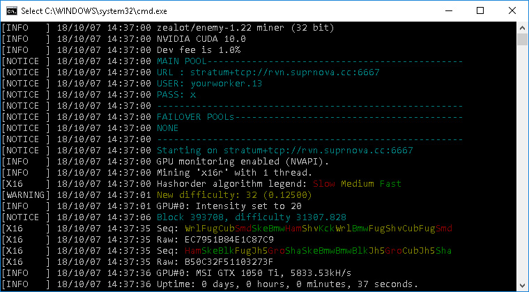 New Z-enemy 1.22 miner with support CUDA 10 and GPU RTX2080-2080Ti