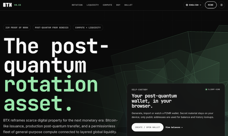 Сайт криптовалюты BTX