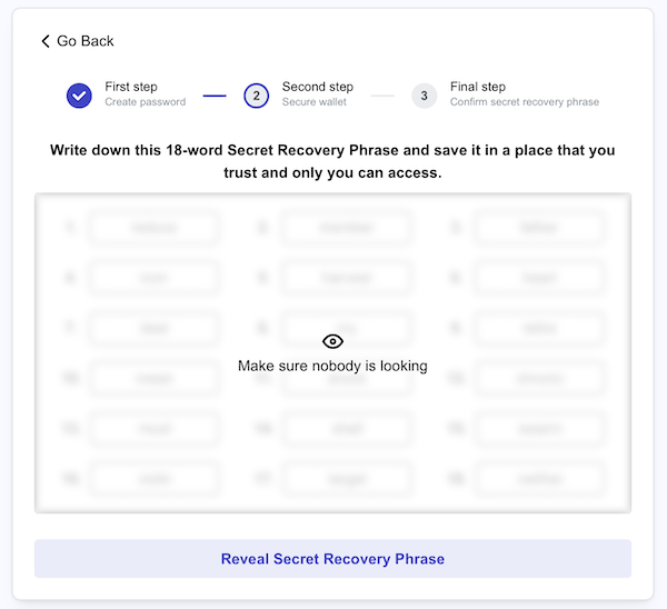 Neptune wallet setup 2