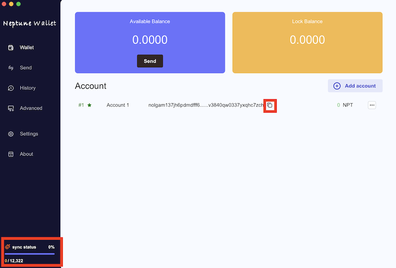 Neptune wallet setup 4