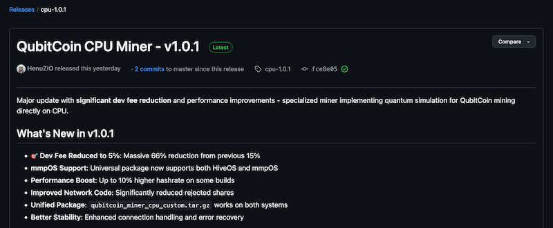 Qubitcoin CPU miner v.1.0.1