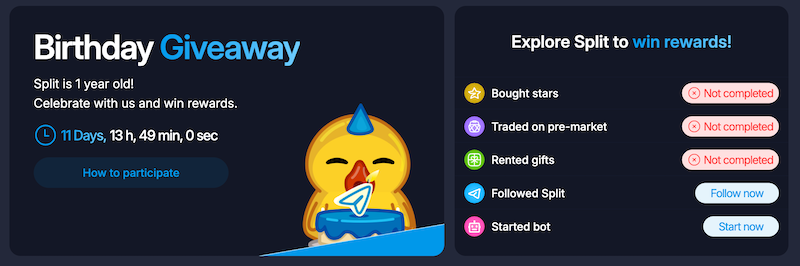 SPLIT условия розыгрыша