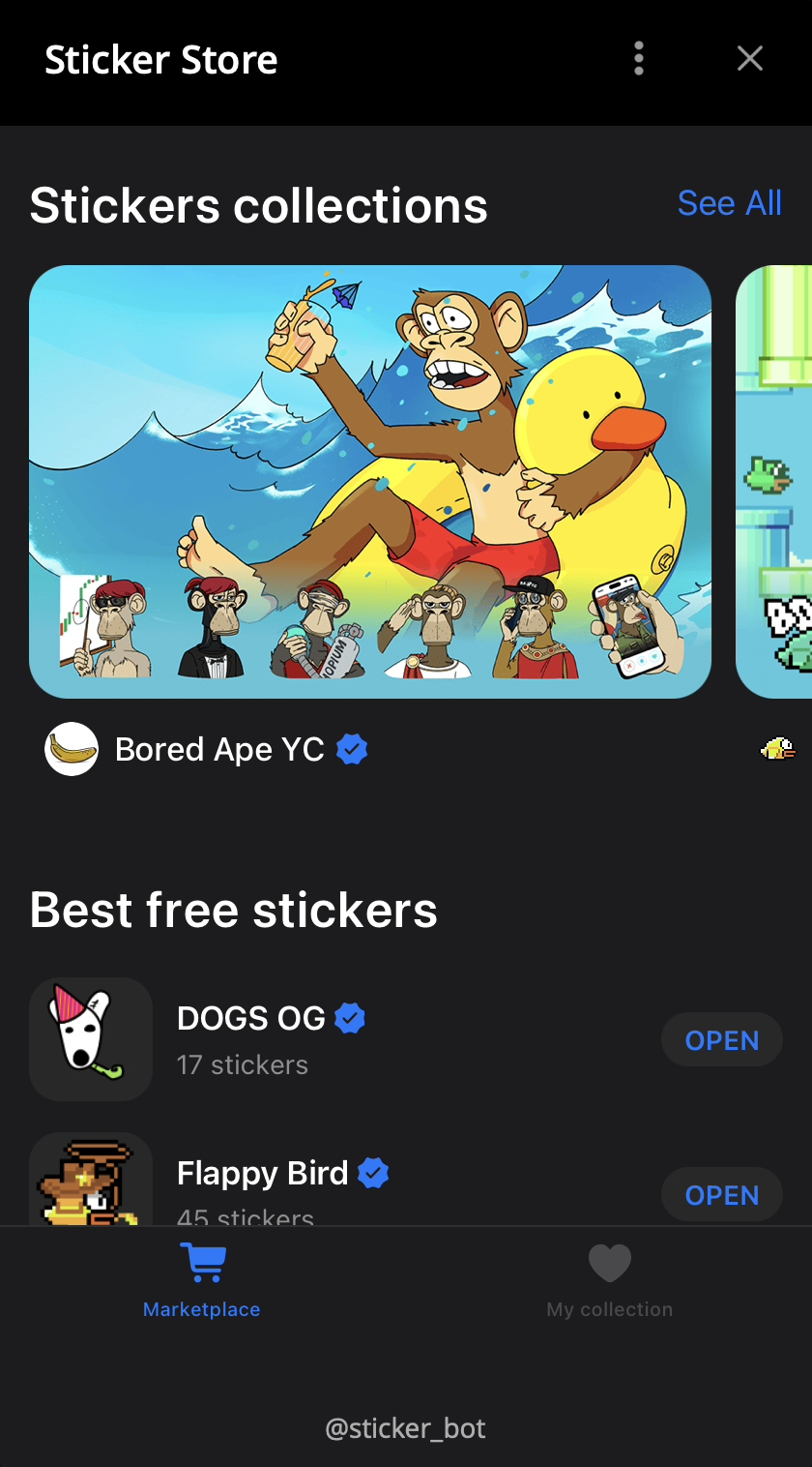 Sticker pack store