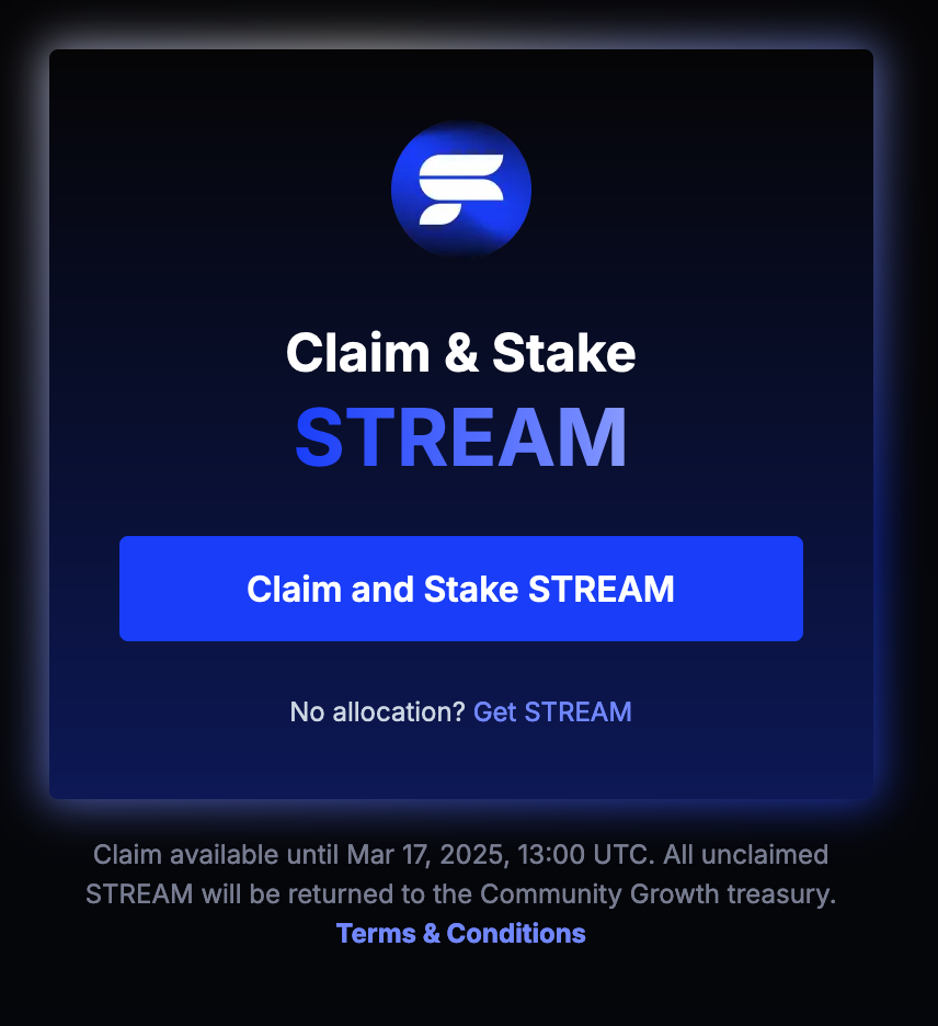 Claim STREAM Airdrop