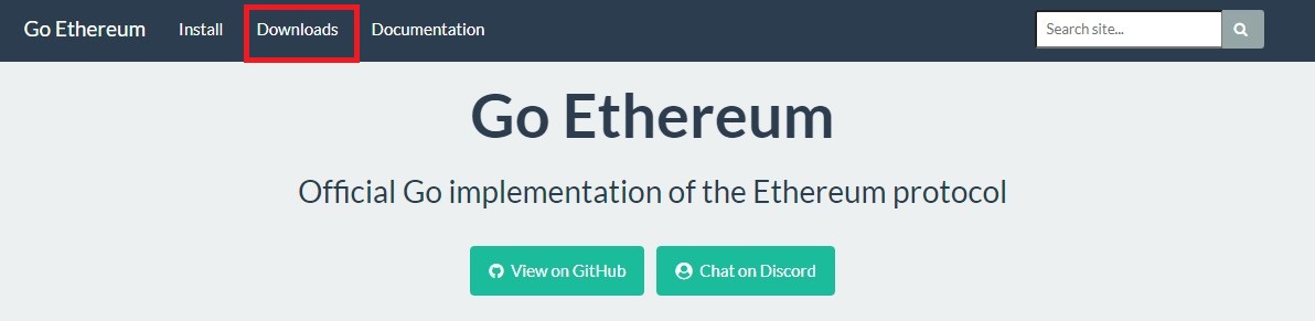 sitio web de geth ethereum