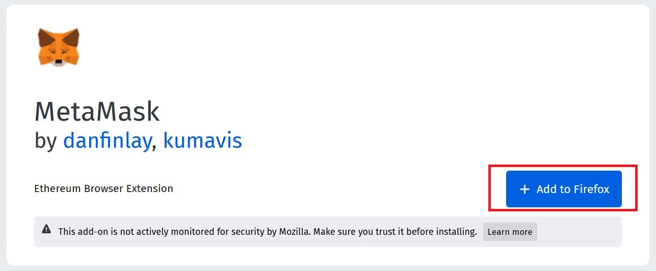 在Firefox中安装Metamask应用程序