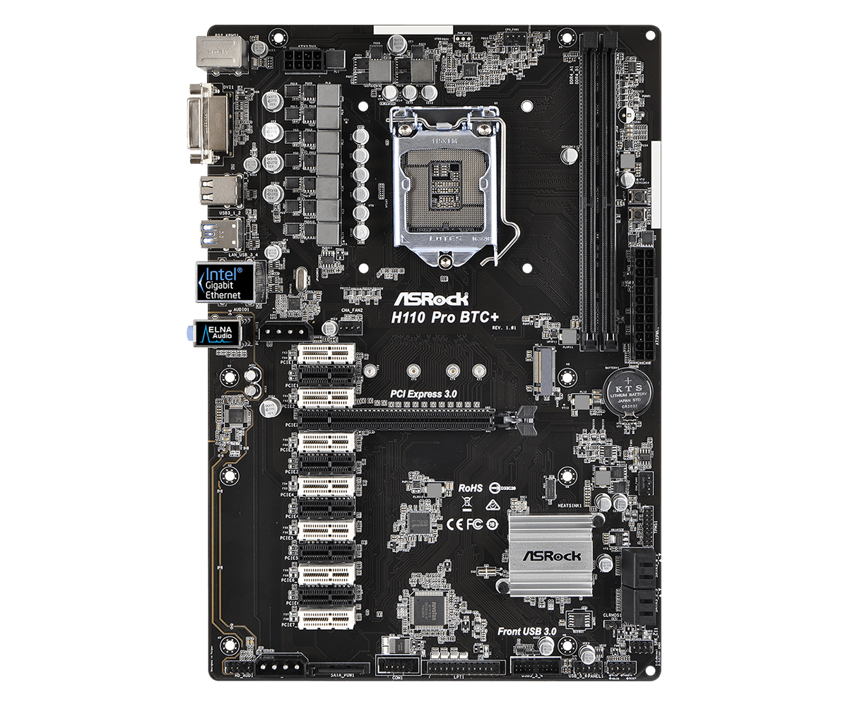 ASROCK H110 Pro BTC + CPU-Buchse