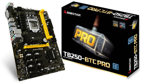 Biostar TB250-BTC PRO - материнская плата с поддержкой 12 слотов PCI-E