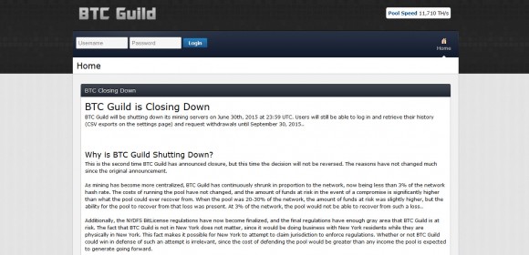Крупнейший в прошлом пул для добычи биткоин BTC Guild закроется 30 июня