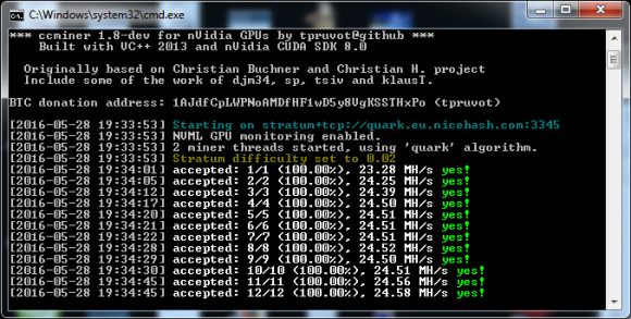 Обновленный ccMiner 1.8-dev fork от tpruvot с поддержкой SM 6.0 и CUDA 8.0