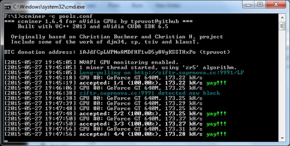 Новый ccMiner 1.6.4-форк от tpruvot с поддержкой мультипулов