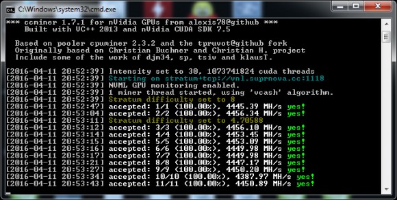 Новый форк ccMiner 1.7.1 от alexs78 с улучшенной производительностью майнинга Vcash и Decred