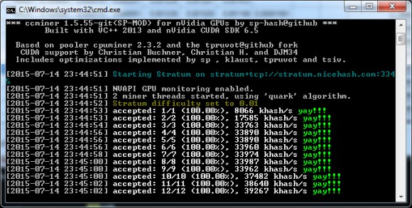 Updated ccMiner 1.5.55 fork from the SP for video cards based on Maxwell