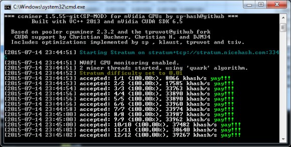 Обновленный ccMiner 1.5.55 форк от SP для видеокарт на базе Maxwell