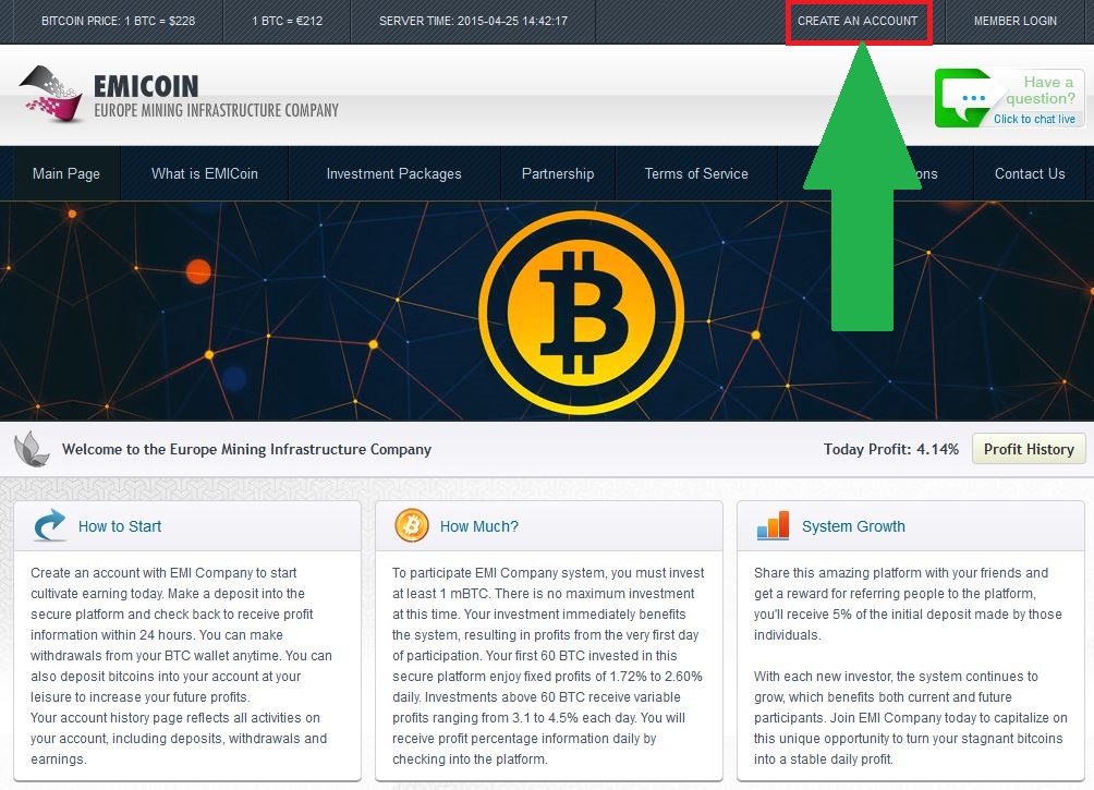 EmiCoin - сверх прибыльный сервис облачного майнинга биткоин