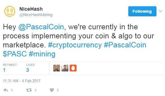 Nicehash добавил поддержку PASC (PAscal coin)
