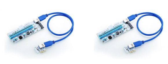 Новые PCI-e USB-райзеры в белом цвете и с поддержкой нескольких типов разъемов доп. питания