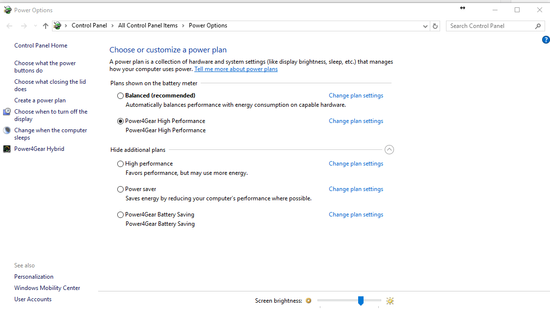 power settings windows 10 for mining
