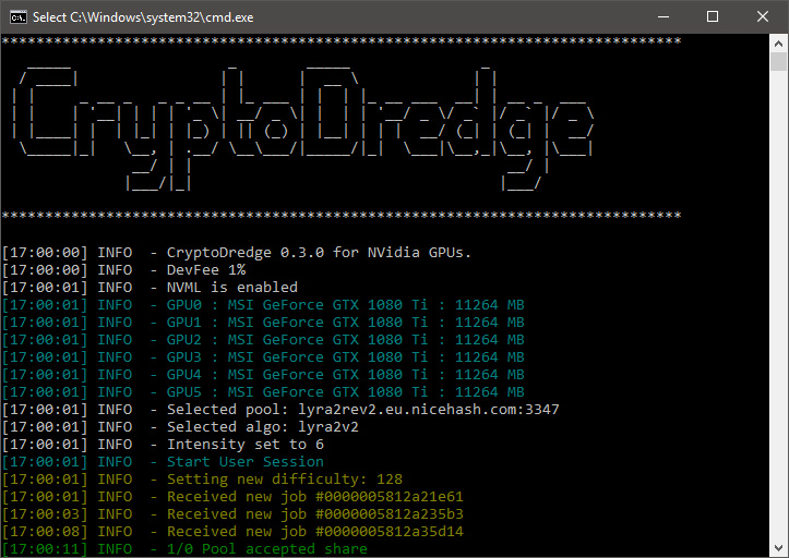 CryptoDredge 0.3.0 - новый интересный NVIDIA GPU майнер.