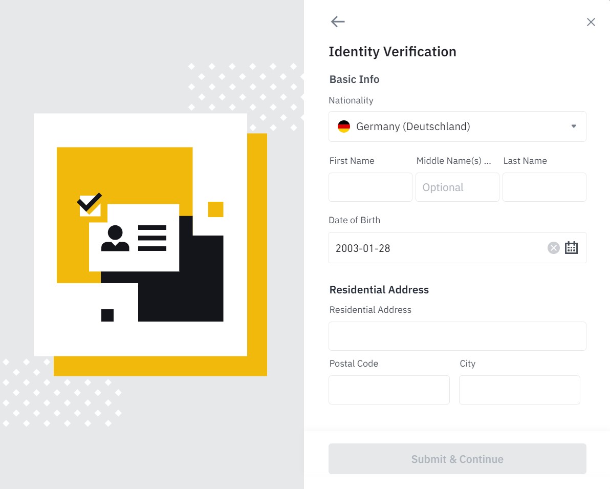 binance verification next step