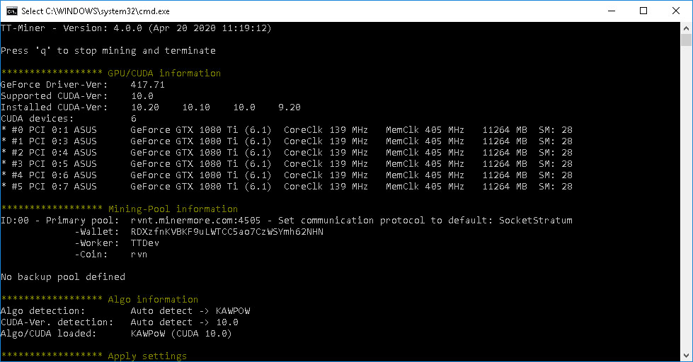 TT-Miner 4.0.0 Nvidia GPU miner supporting KAWPOW algorithm